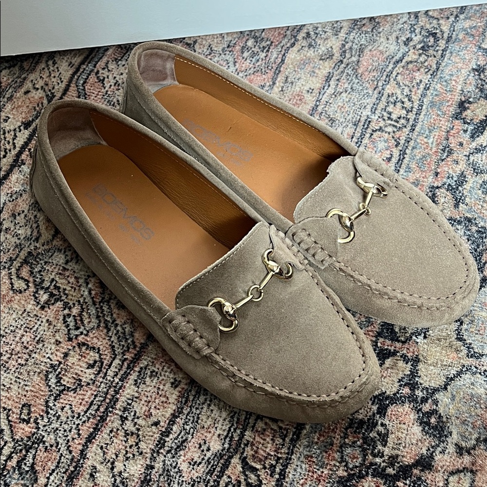 Boemos Women's Taupe Suede Moccasins